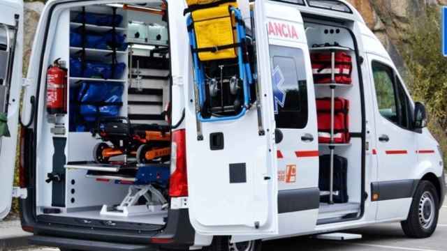 Una ambulancia del servicio de transporte sanitario de Castilla-La Mancha.