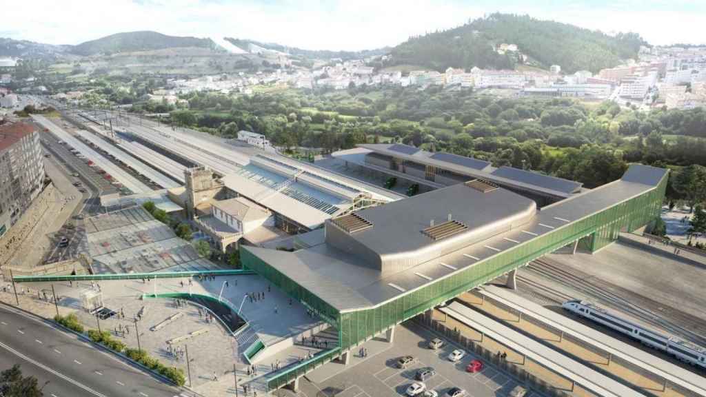 Nuevo edificio de viajeros proyectado en la estación de Santiago de Compostela.