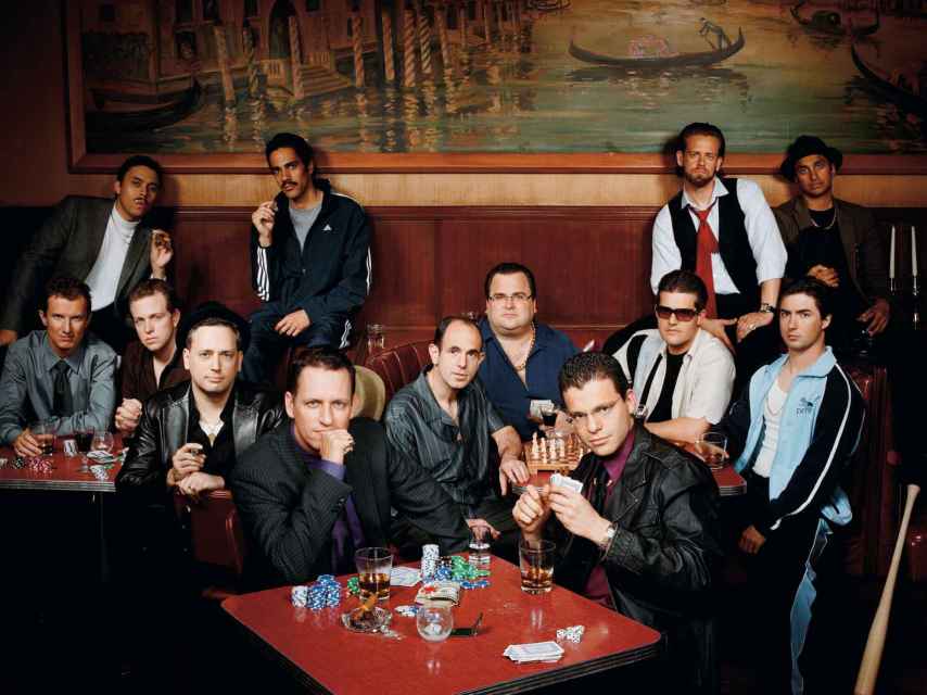 La foto más conocida de la llamada mafia PayPal, con Thiel en primera línea a la izquierda.