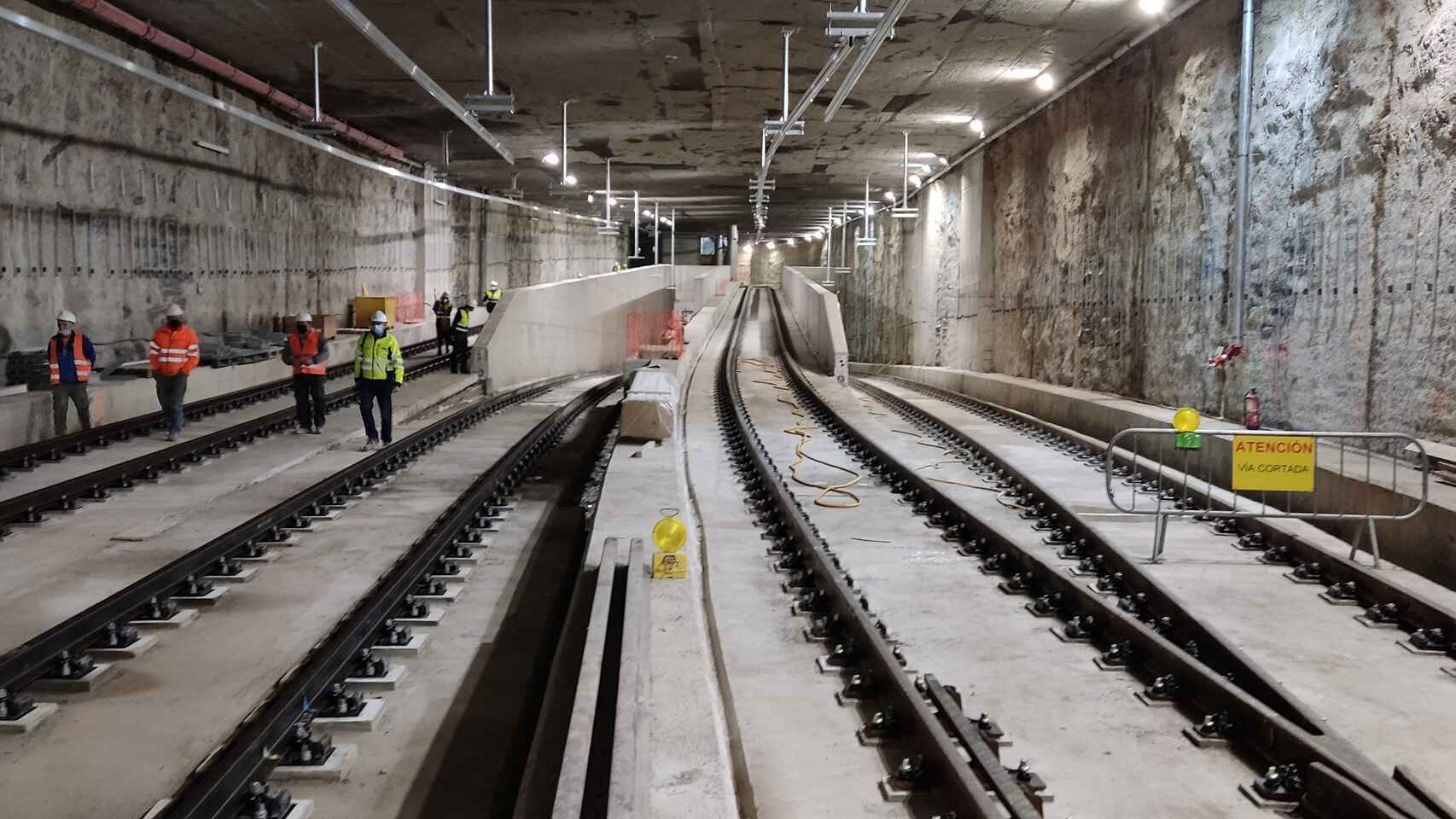Interior del túnel del Metro de Málaga.