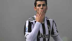Álvaro Morata en un partido con la Juventus