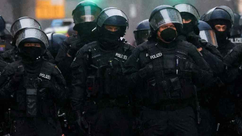 La Policía alemana durante una manifestación.