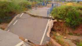 El camino de la Molineta, afectado por las lluvias torrenciales de 2019.
