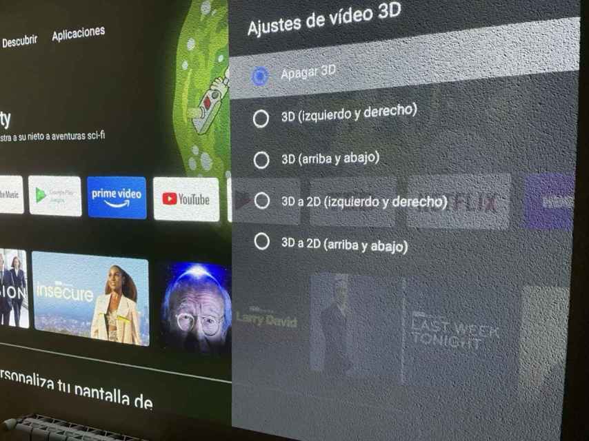 Dentro de Android TV, tenemos opciones como el vídeo en 3D (para el cual necesitarás gafas)