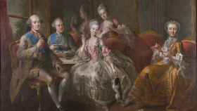 La familia del duque de Penthièvre en un coloquio con chocolate de por medio (obra de Jean-Baptiste Charpentier)