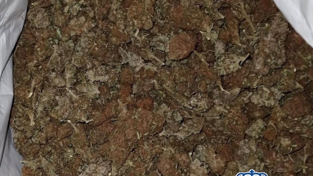 Marihuana incautada en el control policial.