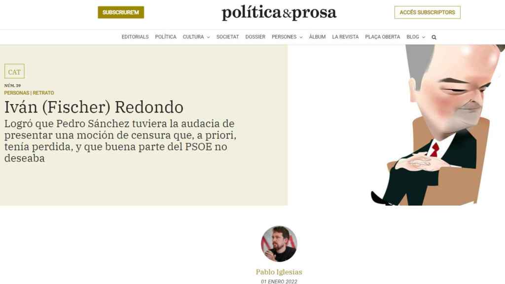 El artículo publicado por Pablo Iglesias en la web 'política&prosa'.