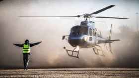 Un helicóptero de la seguridad del Dakar