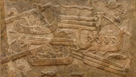Detalle de uno de los relieves del palacio del rey Sargón II en Dur Sharrukin (Khorsabad, Irak).
