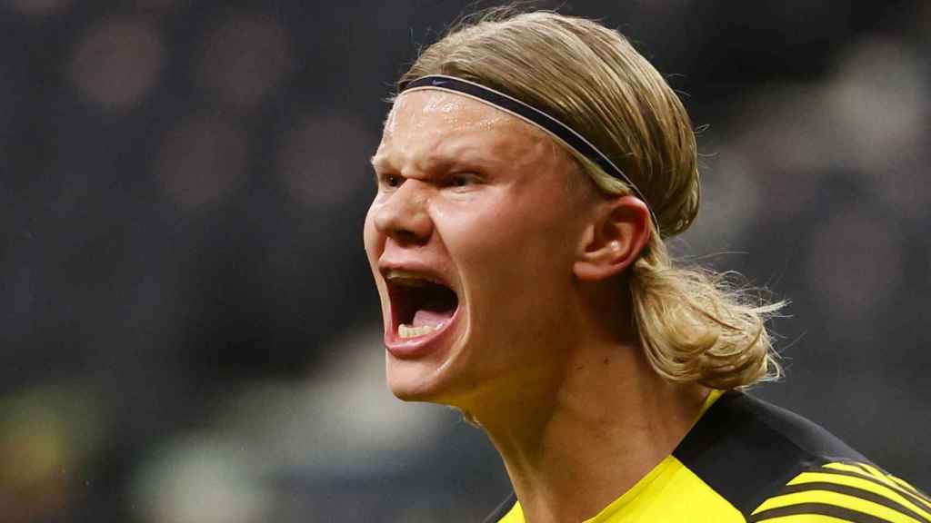 Erling Haaland, en un partido del Borussia Dortmund en la temporada 2021/2022
