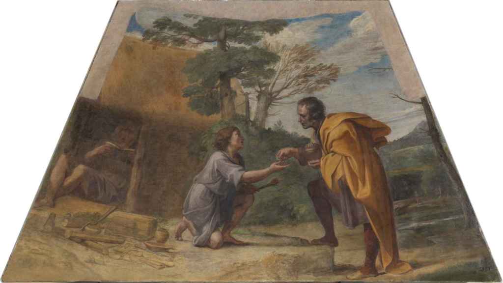 Annibale Carracci: 'San Diego de Alcalá recibiendo limosna', 1604-07