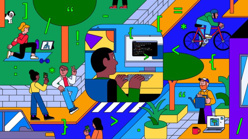 Ilustración de desarrolladores de Apple