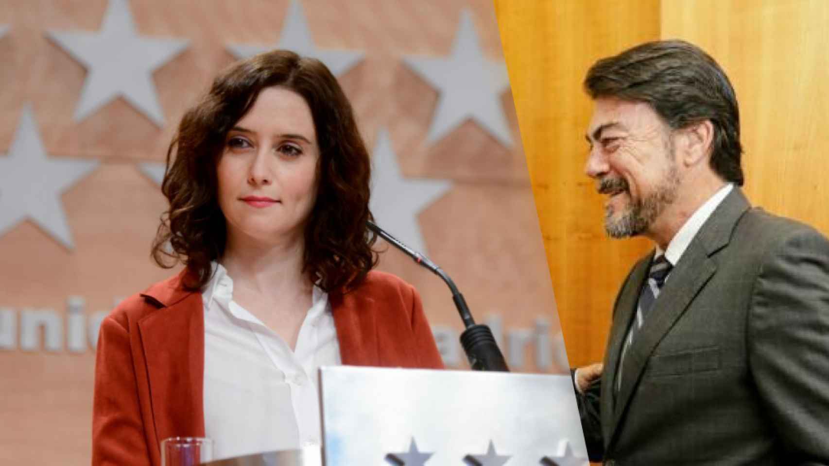 La presidenta de la Comunidad de Madrid, Isabel Díaz Ayuso, y el alcalde de Alicante, Luis Barcala.