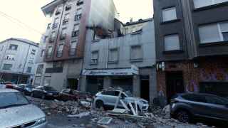 Lugar de la explosión, en la calle Alcón de Ponferrada