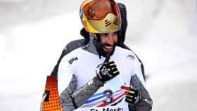 El piloto de skeleton español Ander Mirambell en la pista de St. Moritz