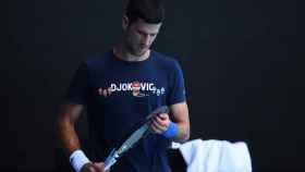 Novak Djokovic, entrenando en Australia
