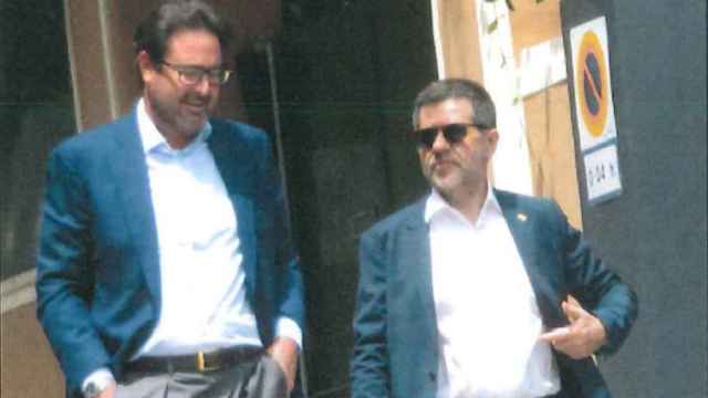 David Madí (asesor de Artur Mas) y Jordi Sánchez, en una foto captada por la Guardia Civil el 14 de julio de 2020.