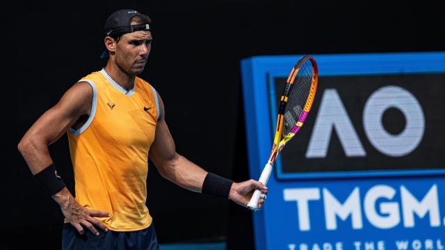 Rafa Nadal, entrenando en Melbourne para el Abierto de Australia