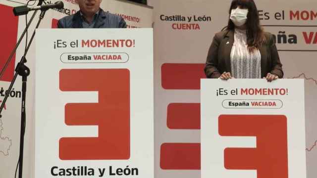Ángel Ceña en la presentación de la candidatura de España Vaciada el pasado domingo