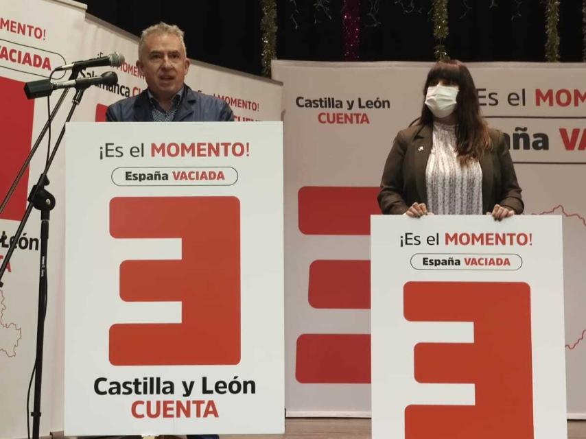 Ángel Ceña en la presentación de la candidatura de España Vaciada el pasado domingo