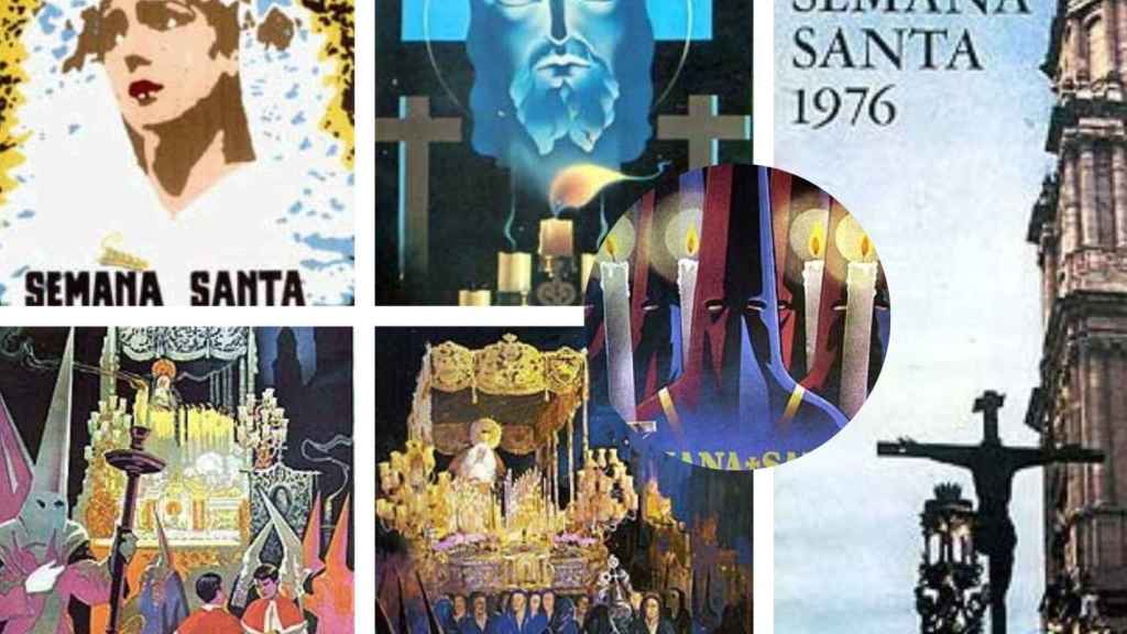 Composición de distintos carteles de la Semana Santa.