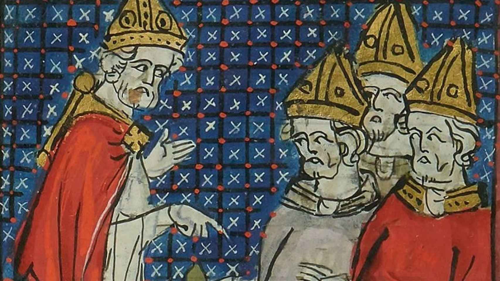 Urbano II, el papa que lanzó la Primera Cruzada. Miniatura del siglo XIV