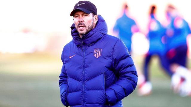 El 'Cholo' Simeone, en un entrenamiento del Atlético de Madrid