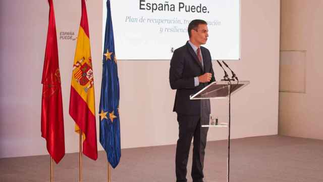 El presidente del Gobierno, Pedro Sánchez, en una presentación de España Puede.