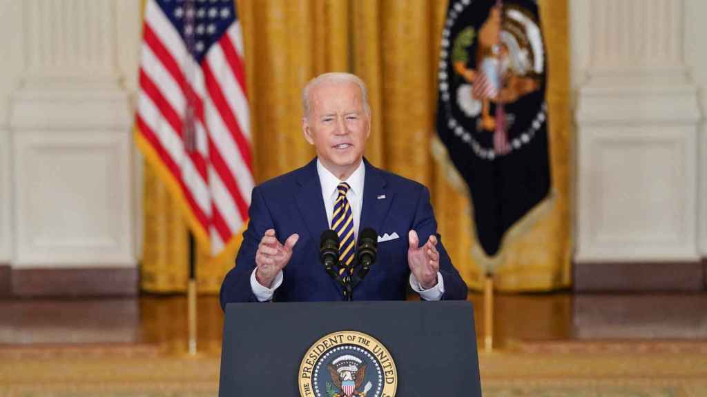 El presidente de Estados Unidos, Joe Biden, durante su rueda de prensa de este miércoles.