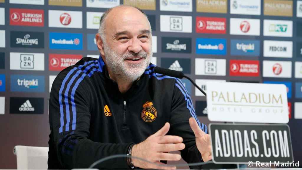 Pablo Laso, en rueda de prensa del Real Madrid de Baloncesto