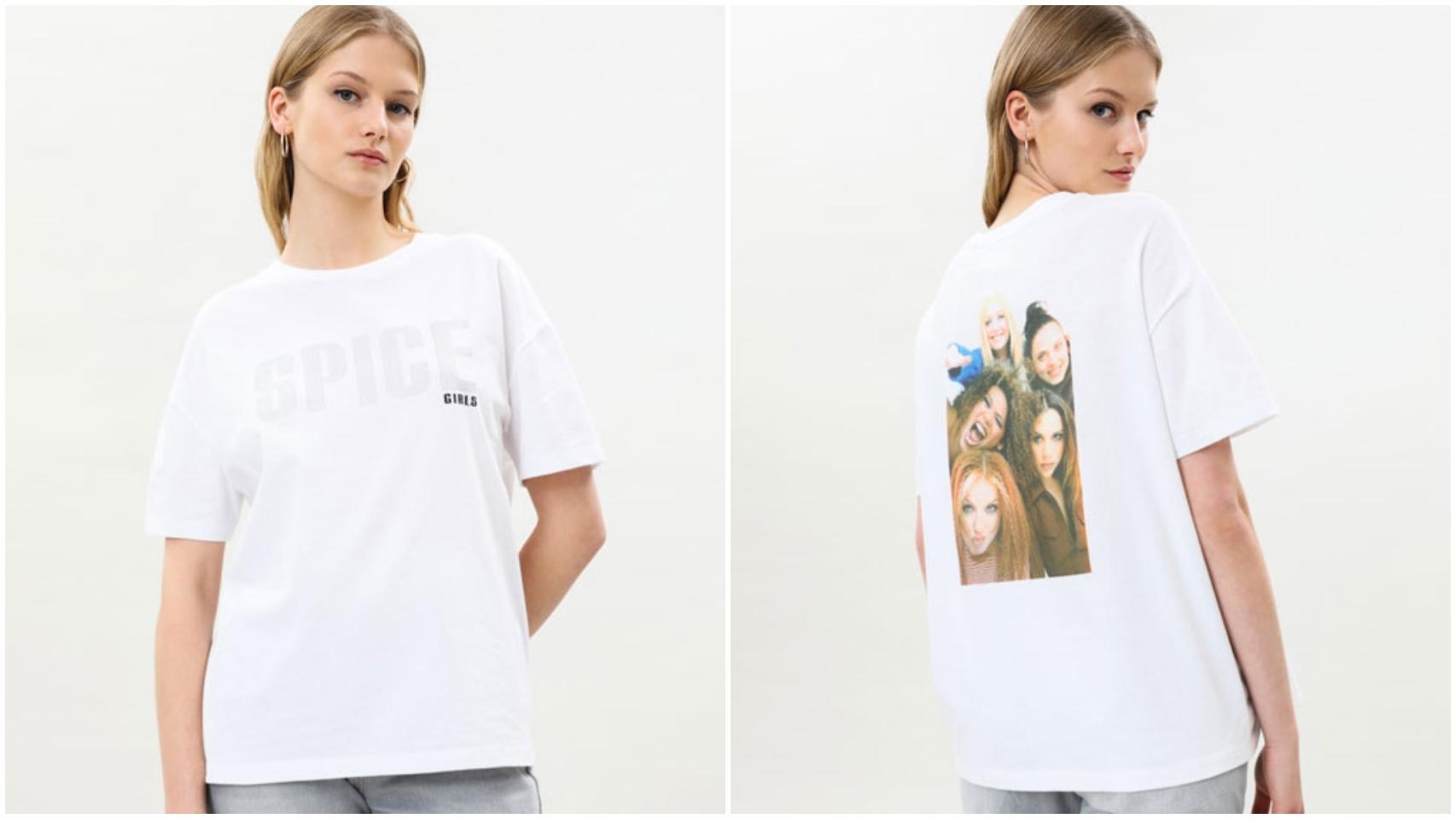 La camiseta del grupo femenino presenta el logo por delante y una foto del quinteto por detrás.