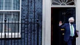 Boris Johnson abandonando Downing Street
