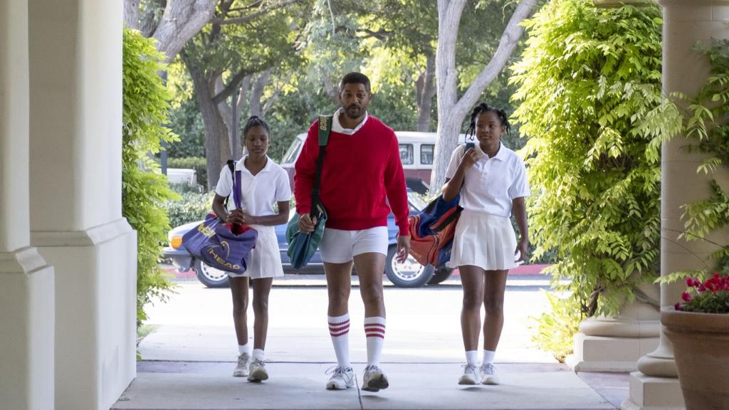 Richard Williams (Will Smith), junto a Serena (Demi Singleton) y Venus (Saniyya Sidney). Foto: Chiabella James