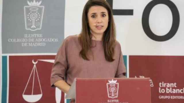 La ministra de Igualdad, Irene Montero, en el Colegio de Abogados de Madrid./