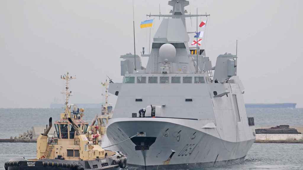 Un buque militar en el puerto de Odesa el 24 de diciembre.