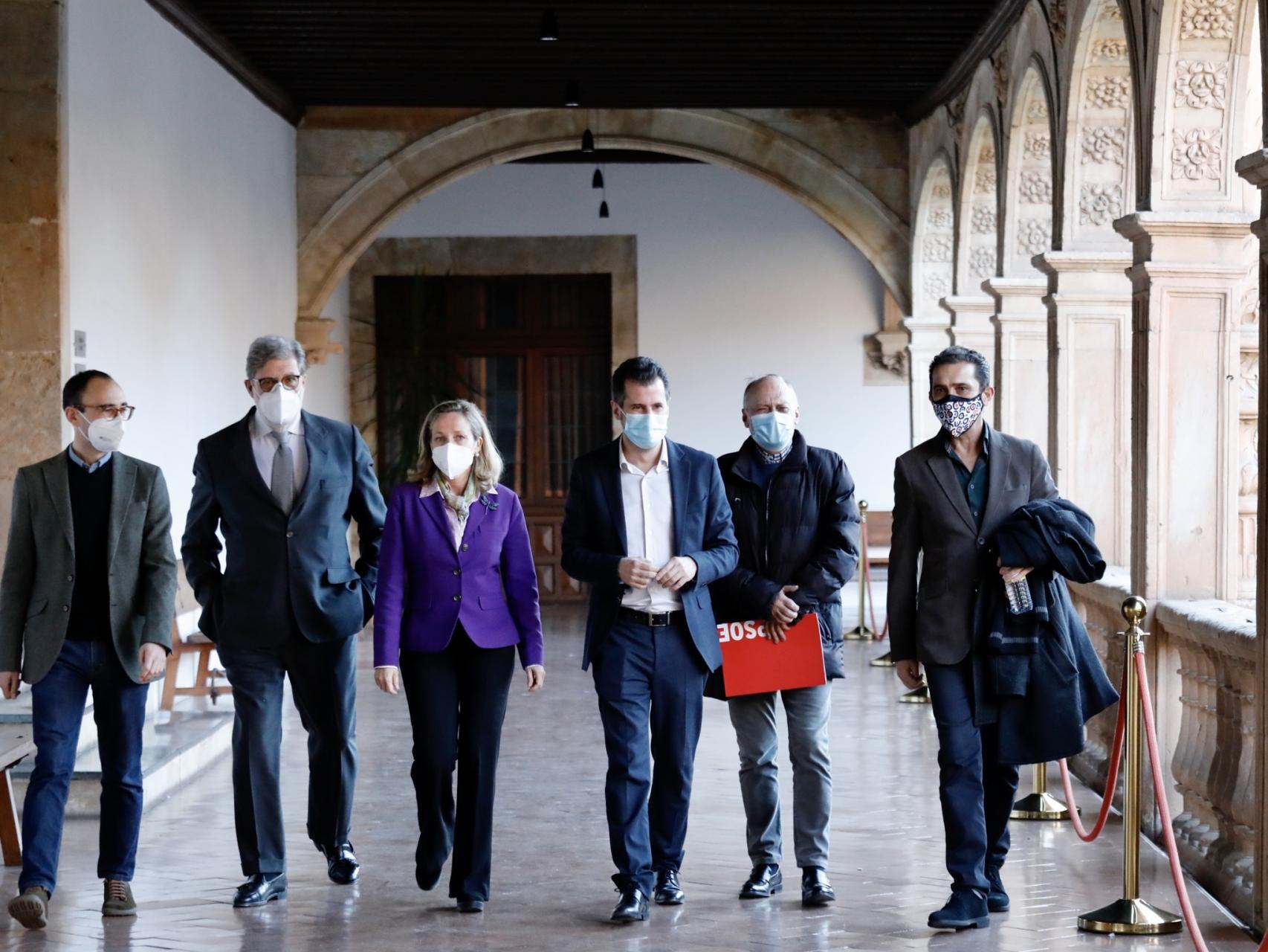 Nadia Calviño, en Salamanca, junto a Luis Tudanca. Fotografía: ICAL