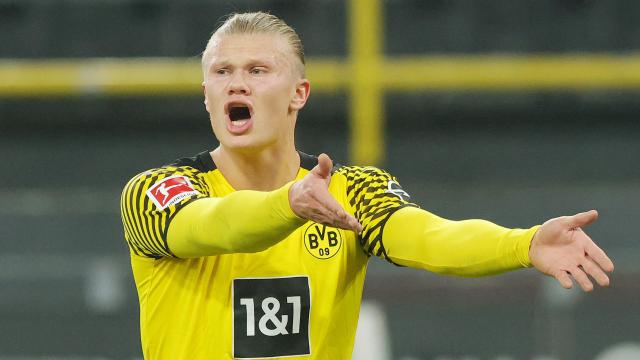 Erling Haaland, en un partido del Borussia Dortmund de la temporada 2021/2022