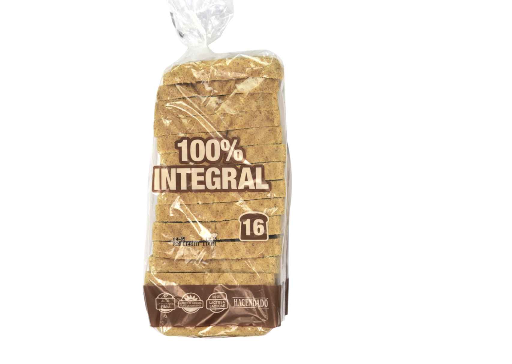 Pan de molde 100% integral Hacendado