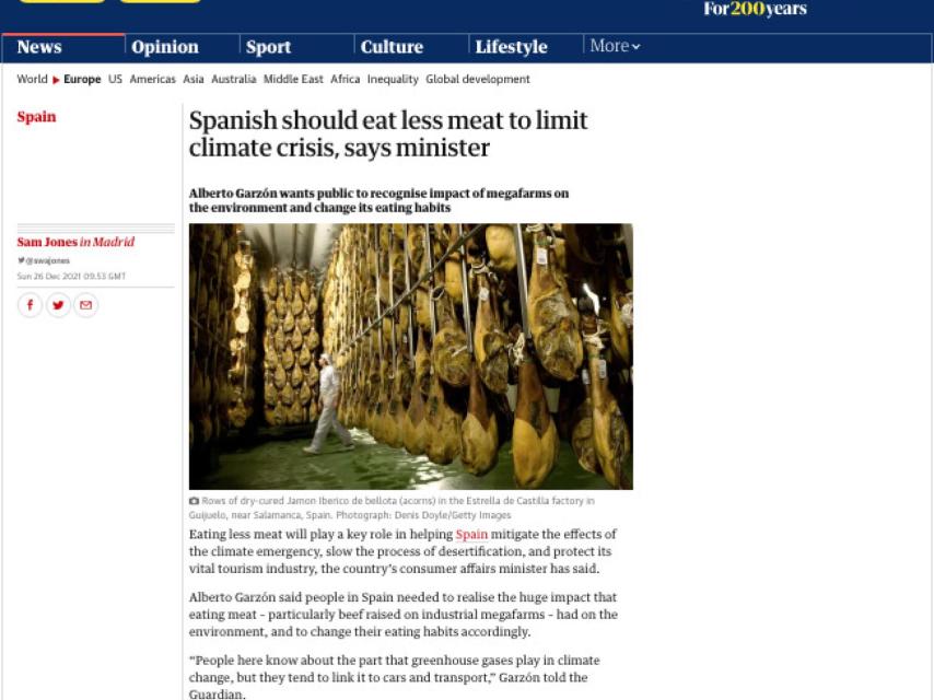 El artículo de la polémica publicado el 26 de diciembre en 'The Guardian'.