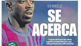 La portada del periódico Mundo Deportivo (sábado, 22 de enero del 2022): "Dembélé se acerca"