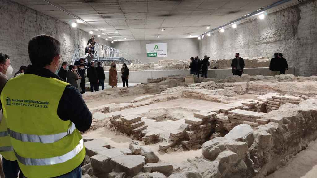 Imagen de los restos arqueológicos rescatados en la obra del Metro de Málaga.