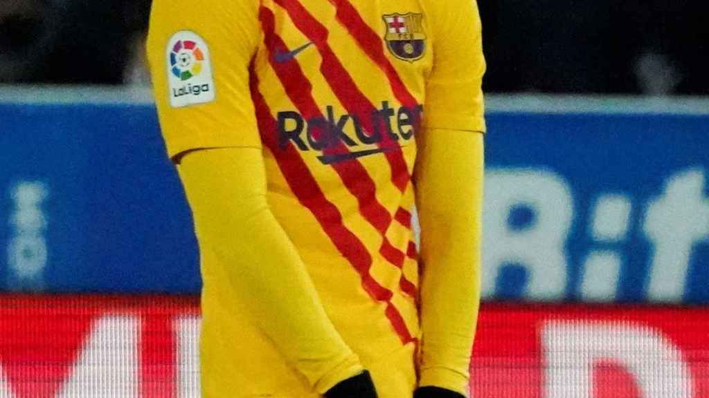 Ferran Torres, con la camiseta de la Senyera.