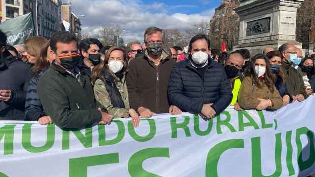 Paco Núñez en la manifestación en defensa del mundo rural de Madrid. Foto: PP CLM