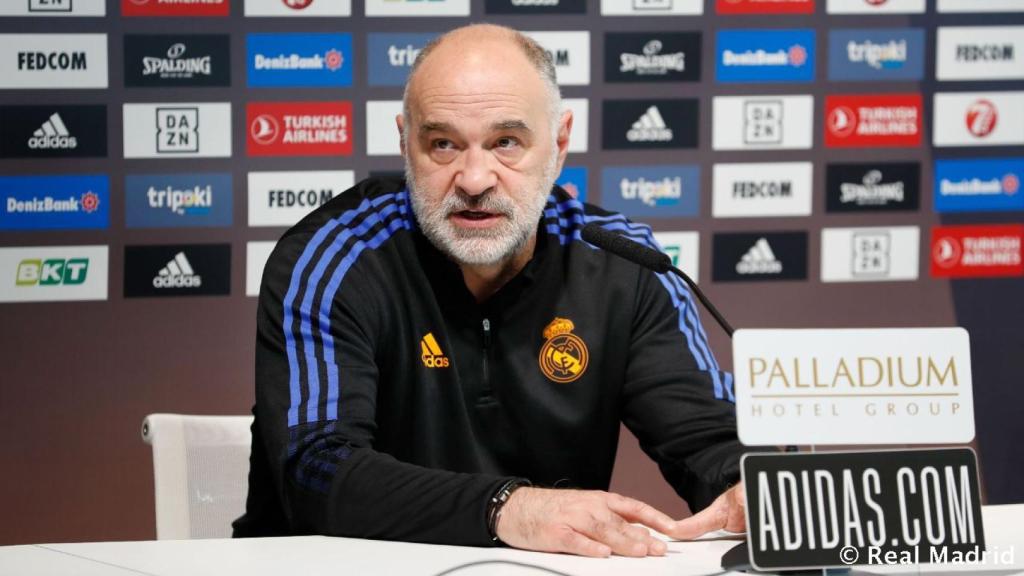 Pablo Laso, en un partido del Real Madrid de Baloncesto de Euroliga