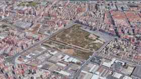 Vista aérea de los antiguos terrenos de Repsol, en Málaga.