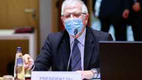 El jefe de la diplomacia de la UE, Josep Borrell, durante la reunión de este lunes en Bruselas