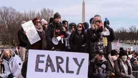 Manifestantes antivacunas en Washington. EFE/EPA Gamal Diab.