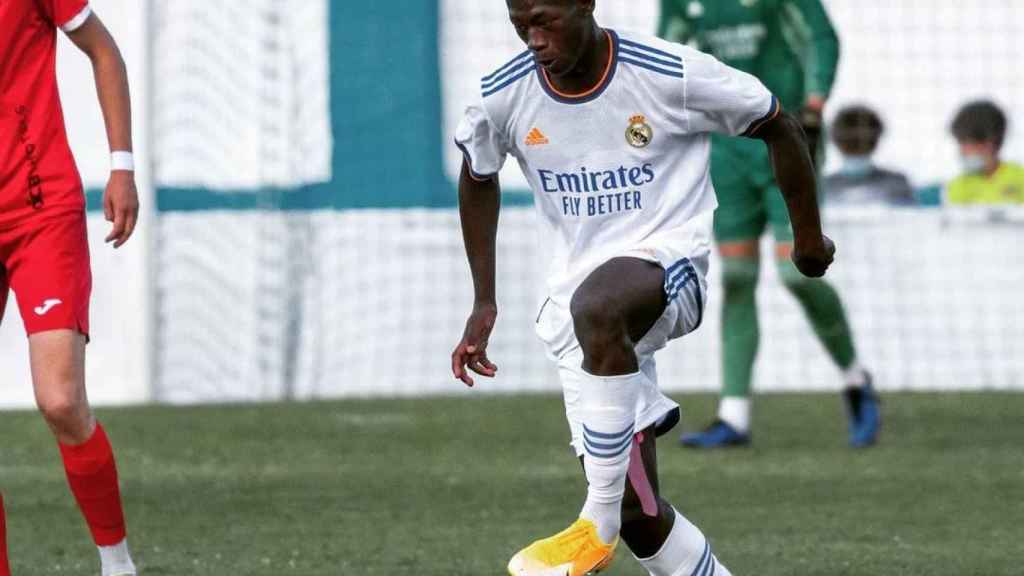 Diby Keita durante un partido con el Juvenil A del Real Madrid