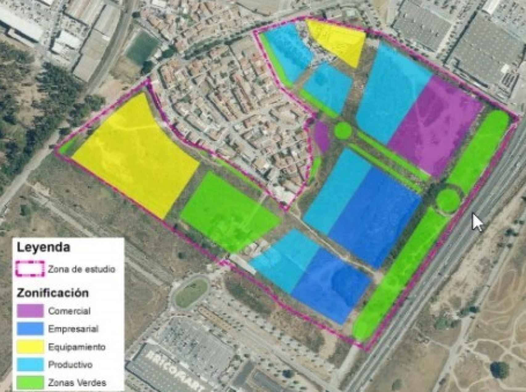 Ordenación de los usos previstos en la parcela de San Julián, en Málaga.