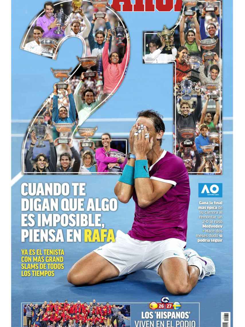 La portada del periódico MARCA (lunes, 31 de enero del 2022): 